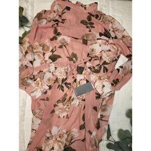 Nordstrom Julia Jordan Floral Print Long Sleeve Midi Dress